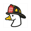 Firefighter Goose Vinyl Sticker — "Silly Goose Fire Co." Kiss-Cut Decal