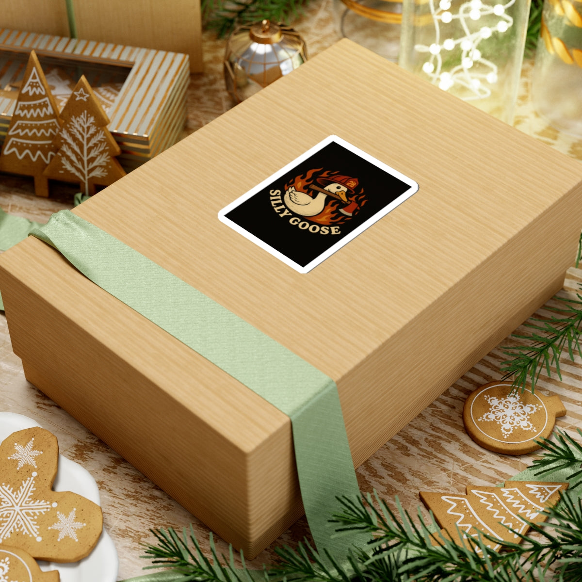 Silly Goose Firefighter Sticker – Kiss-Cut Vinyl Decal