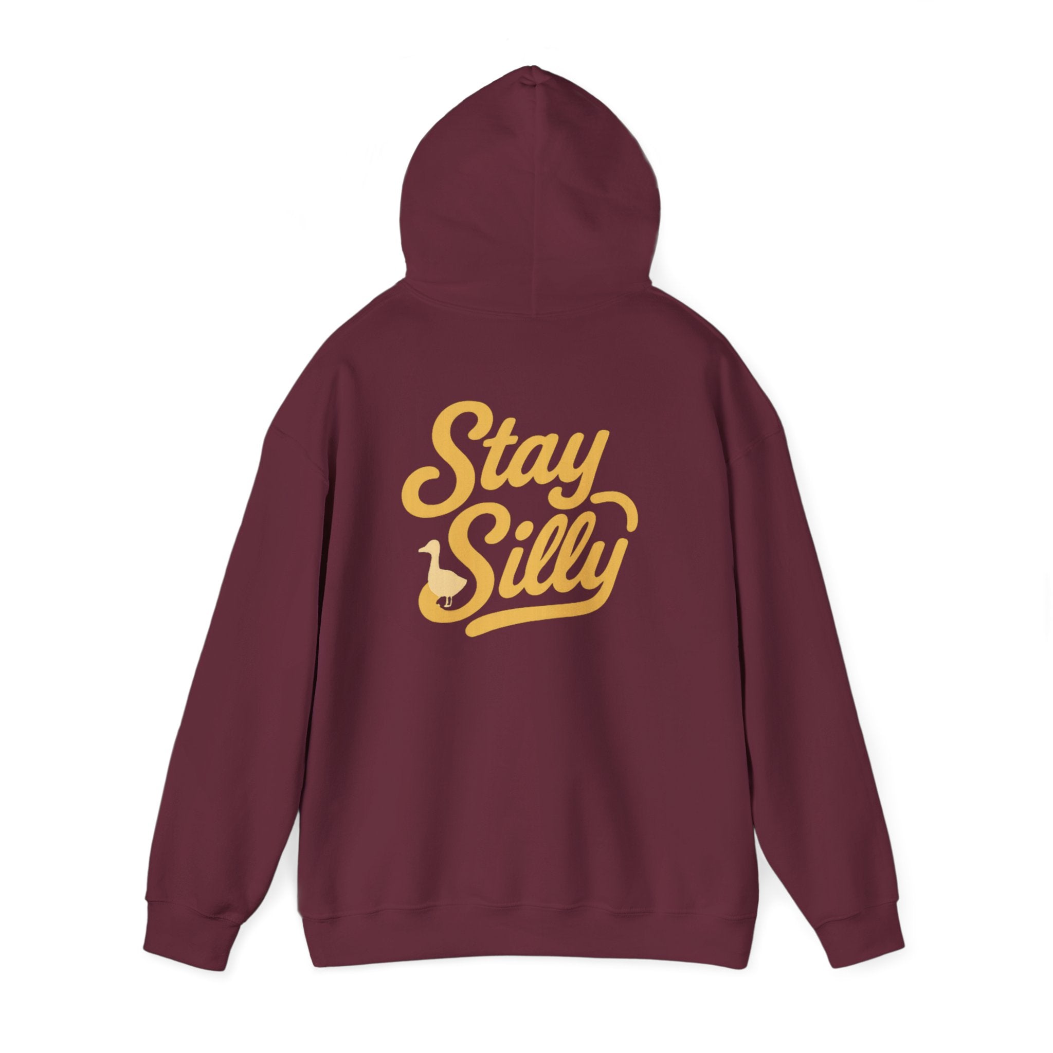 Stay Silly  Adult Unisex Hoodie — Retro Script Graphic Pullover for Playful Style