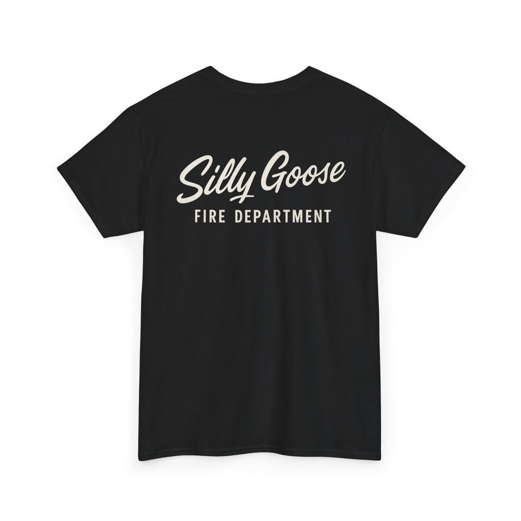 Silly Goose Fire Department T-Shirt — Vintage Script Firefighter Tee