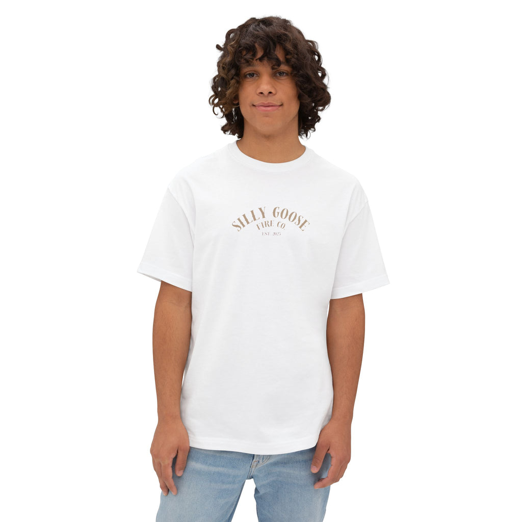 Silly Goose Surf Tee — Palm Tree & Surfboard Oversized Boxy T-Shirt
