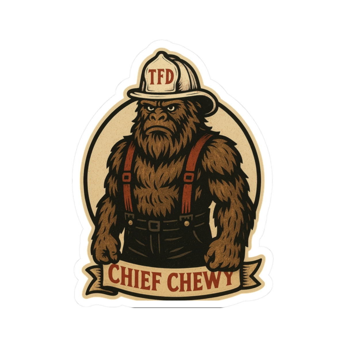 Chief Chewy Firefighter Kiss-Cut Stickers, Fun Laptop Decal, Bigfoot Sticker for Car, Water Bottle Stickers, Gift for Firefighter [...]