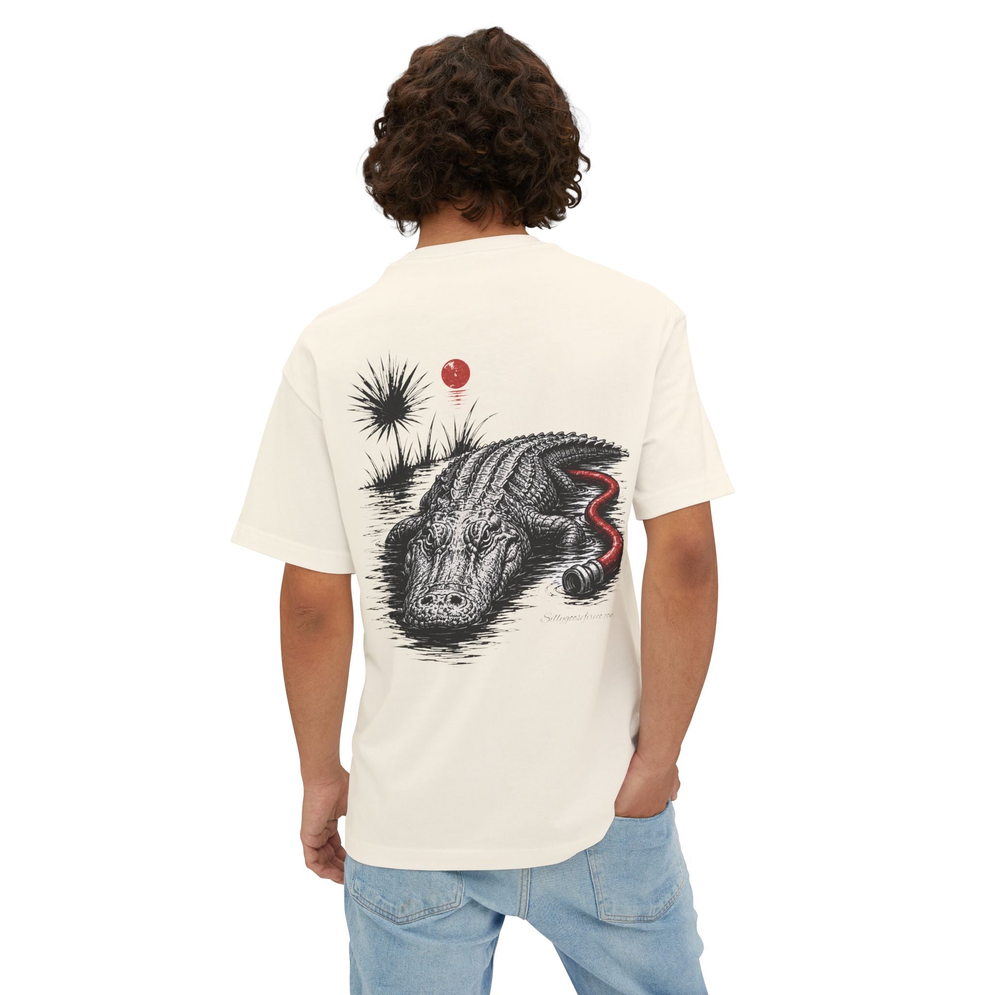 Alligator Graphic Tee — "Stay Cool" Oversized Boxy T‑Shirt