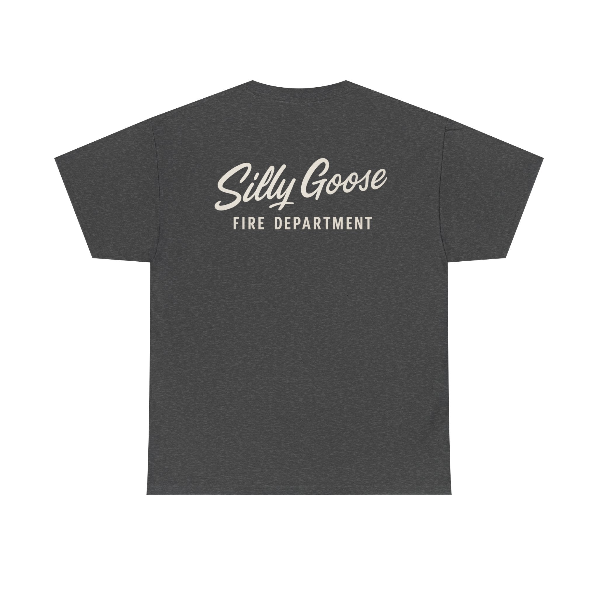 Silly Goose Fire Department T-Shirt — Vintage Script Firefighter Tee