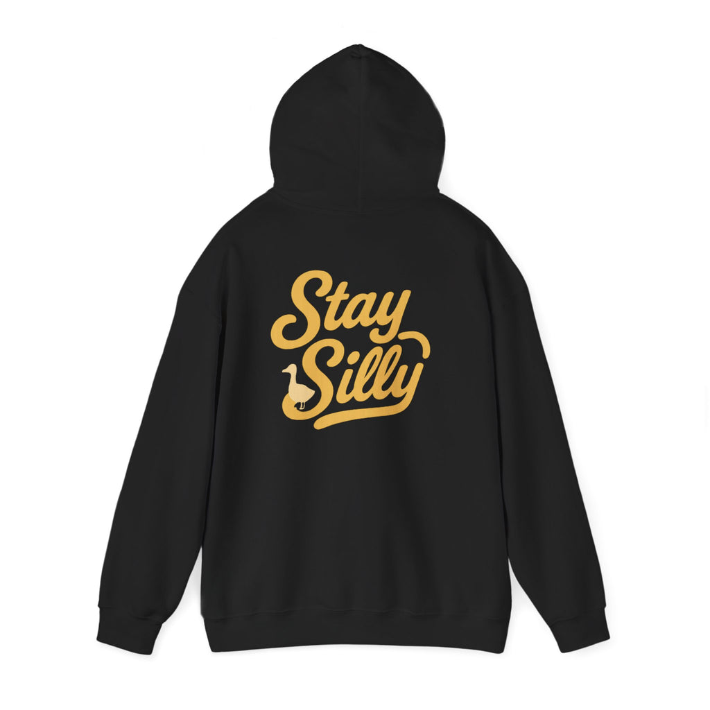 Stay Silly  Adult Unisex Hoodie — Retro Script Graphic Pullover for Playful Style