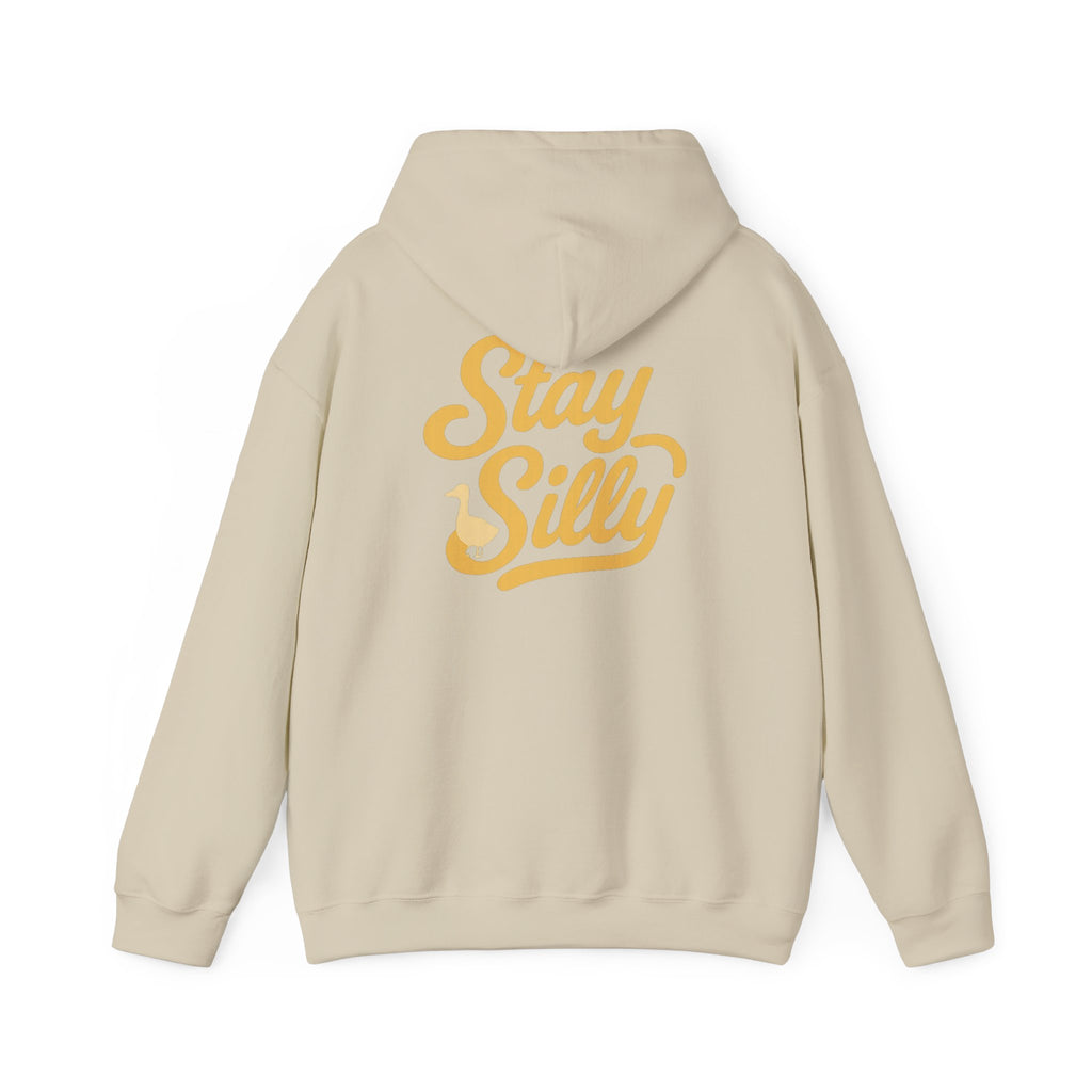 Stay Silly  Adult Unisex Hoodie — Retro Script Graphic Pullover for Playful Style
