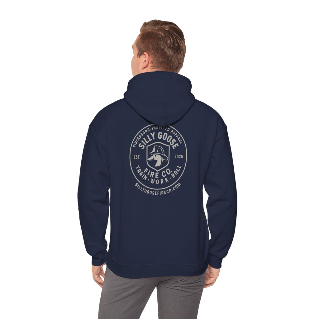 Silly Goose Fire Co. - Vintage Helmet Shield Firefighter Hoodie