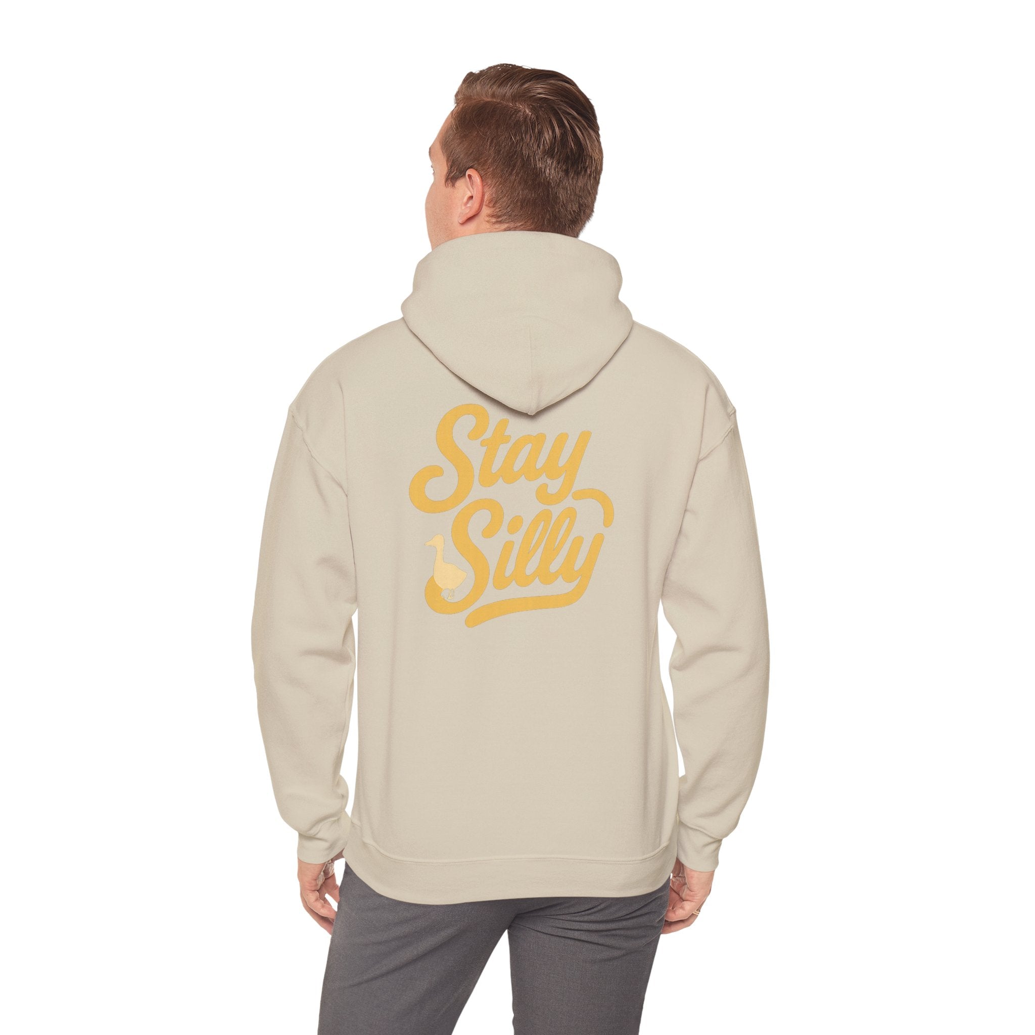 Stay Silly  Adult Unisex Hoodie — Retro Script Graphic Pullover for Playful Style