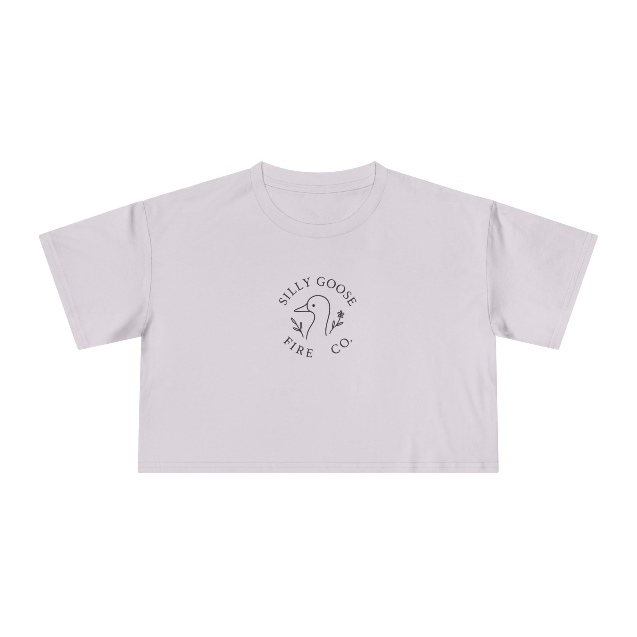 Silly Goose Crop Tee — Minimal Retro Goose Logo Women's Crop Top