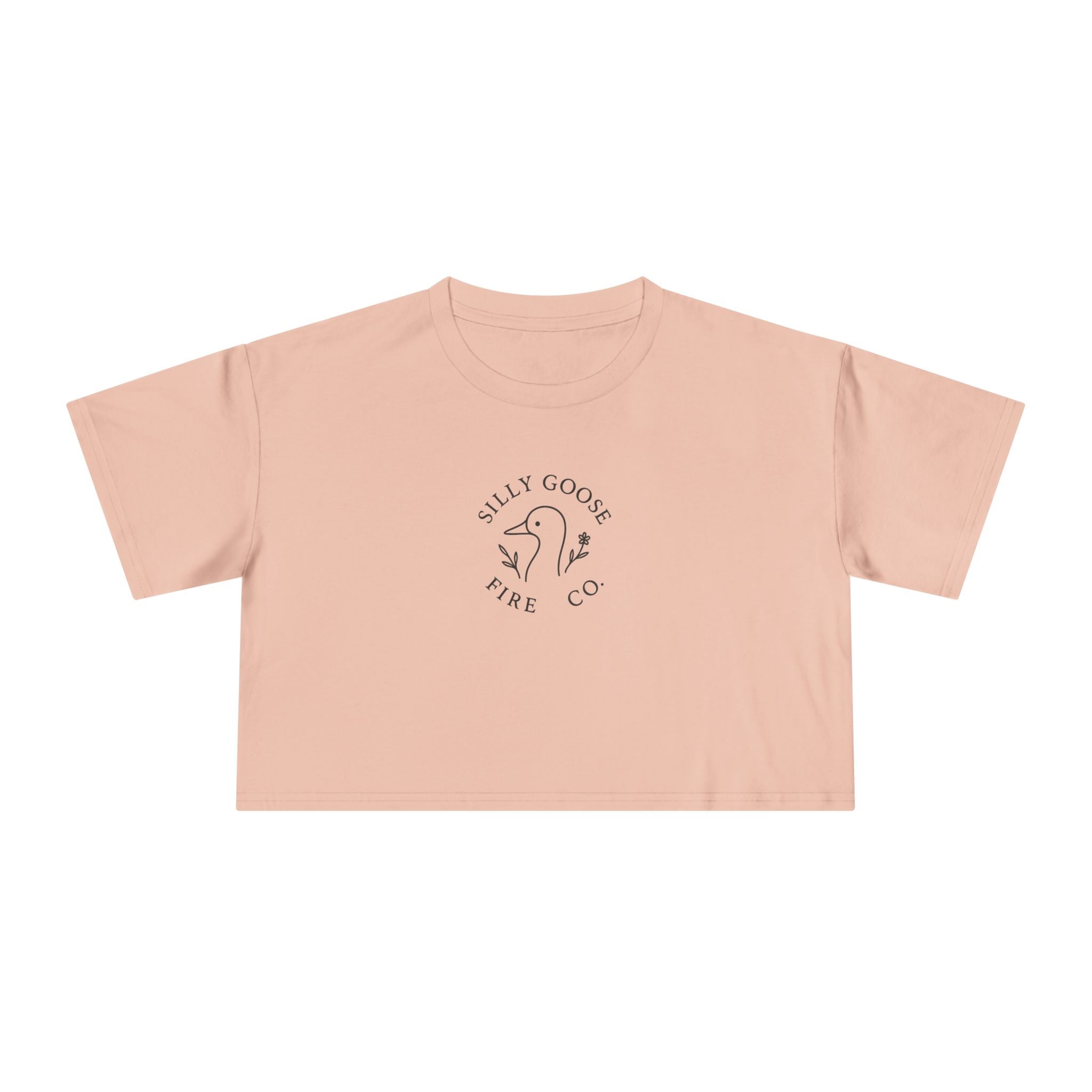 Silly Goose Crop Tee — Minimal Retro Goose Logo Women's Crop Top