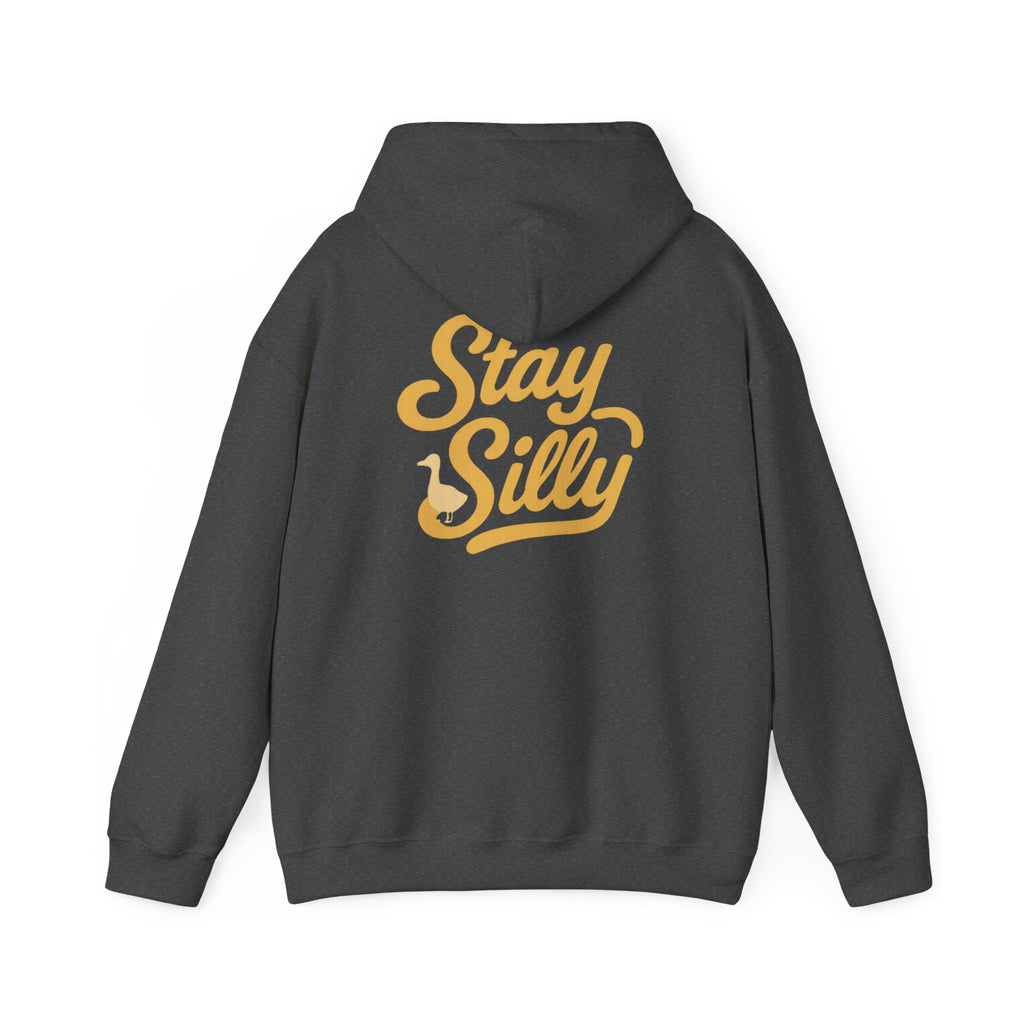 Stay Silly  Adult Unisex Hoodie — Retro Script Graphic Pullover for Playful Style