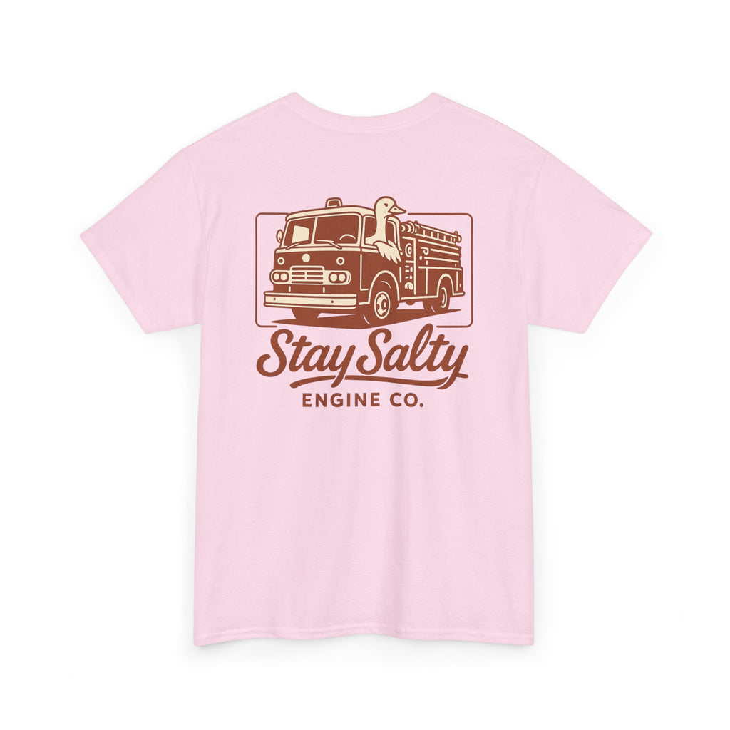 Stay Salty Engine Co. Silly Goose Tee — Vintage Fire Truck Graphic T-Shirt