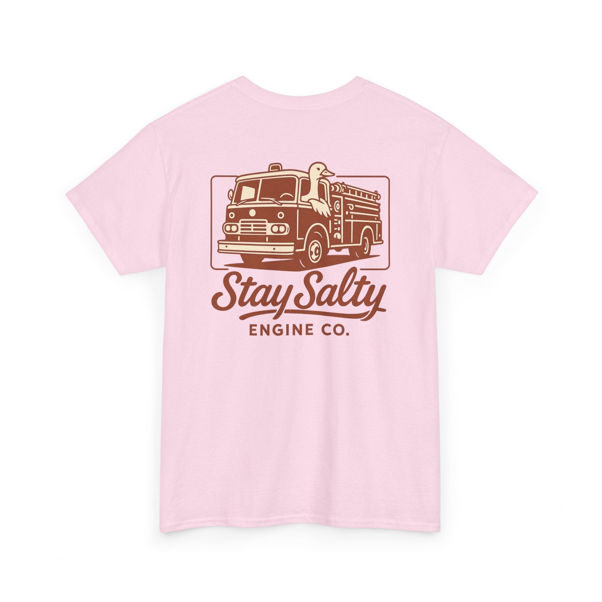 Stay Salty Engine Co. Silly Goose Tee — Vintage Fire Truck Graphic T-Shirt