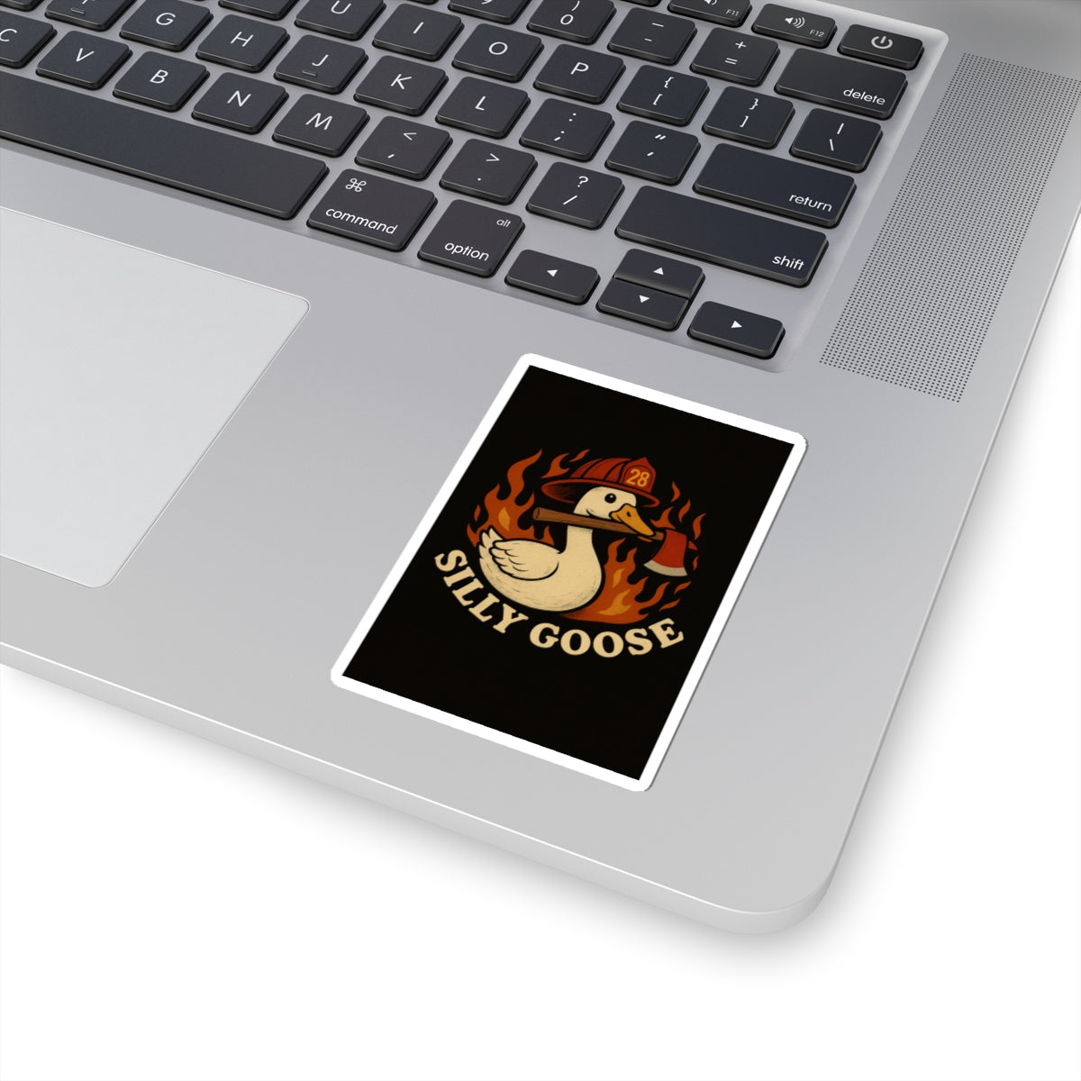 Silly Goose Firefighter Sticker – Kiss-Cut Vinyl Decal