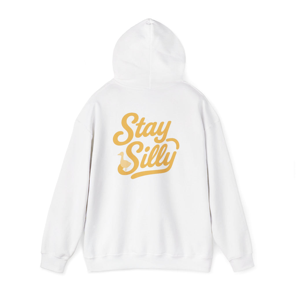 Stay Silly  Adult Unisex Hoodie — Retro Script Graphic Pullover for Playful Style