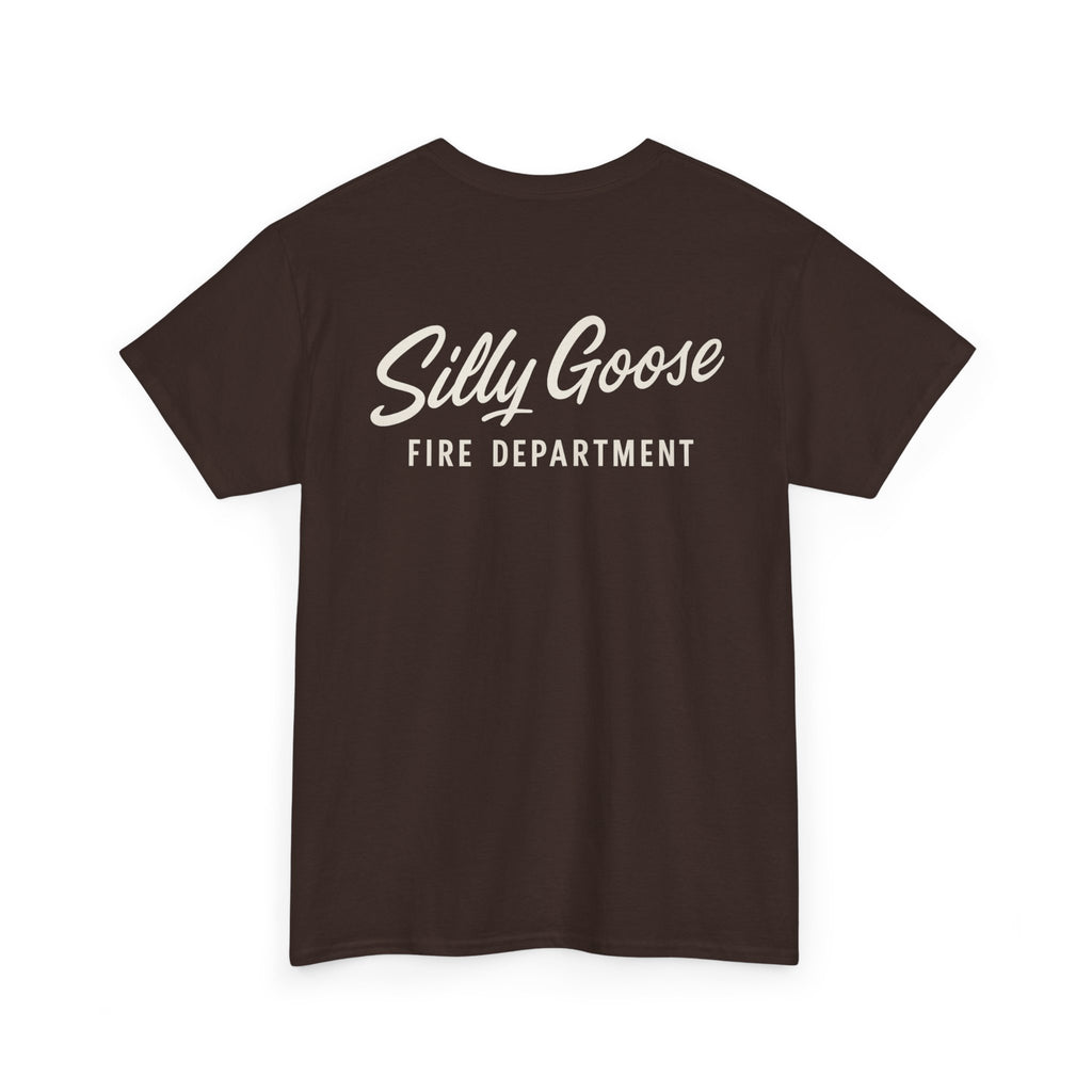 Silly Goose Fire Department T-Shirt — Vintage Script Firefighter Tee