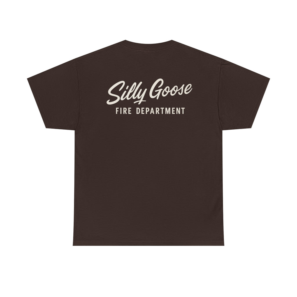 Silly Goose Fire Department T-Shirt — Vintage Script Firefighter Tee