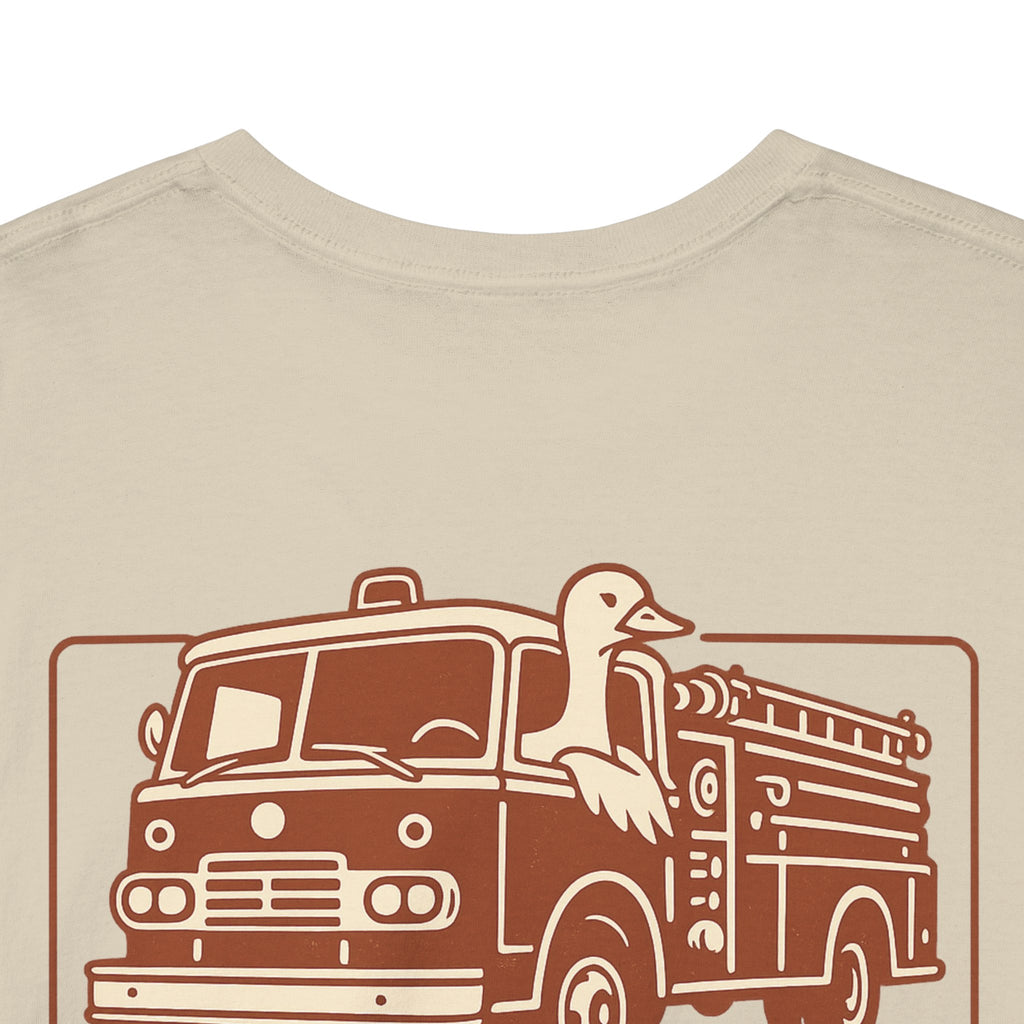 Stay Salty Engine Co. Silly Goose Tee — Vintage Fire Truck Graphic T-Shirt