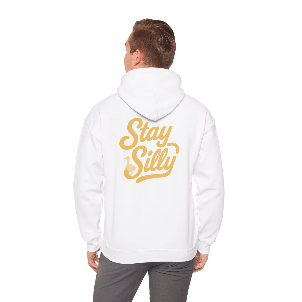 Stay Silly  Adult Unisex Hoodie — Retro Script Graphic Pullover for Playful Style