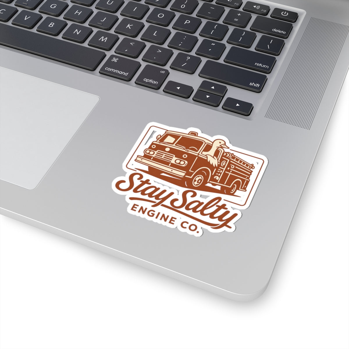 Stay Salty Engine Co. Firetruck Sticker — Vintage Fire Engine Kiss-Cut Decal