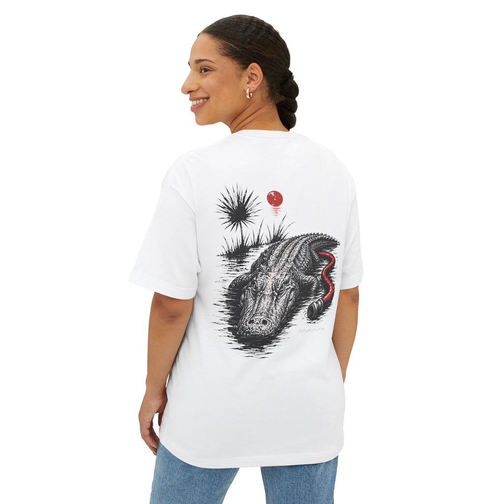Alligator Graphic Tee — "Stay Cool" Oversized Boxy T‑Shirt