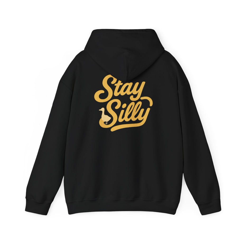Stay Silly  Adult Unisex Hoodie — Retro Script Graphic Pullover for Playful Style
