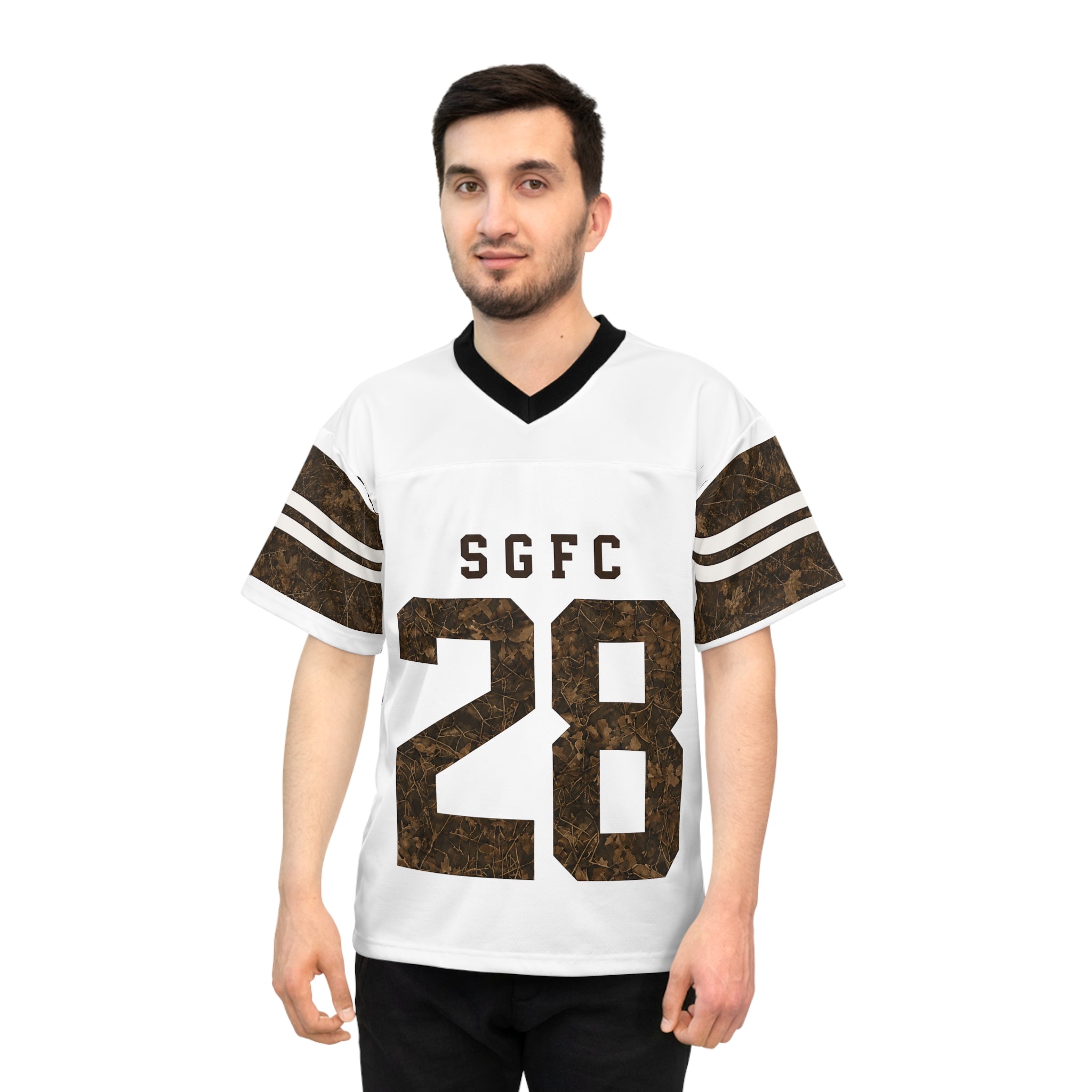 Camo Number 28 Football Jersey — SGFC Palm Sport Tee