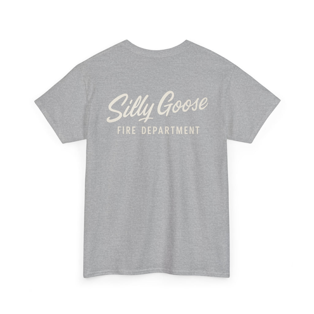 Silly Goose Fire Department T-Shirt — Vintage Script Firefighter Tee