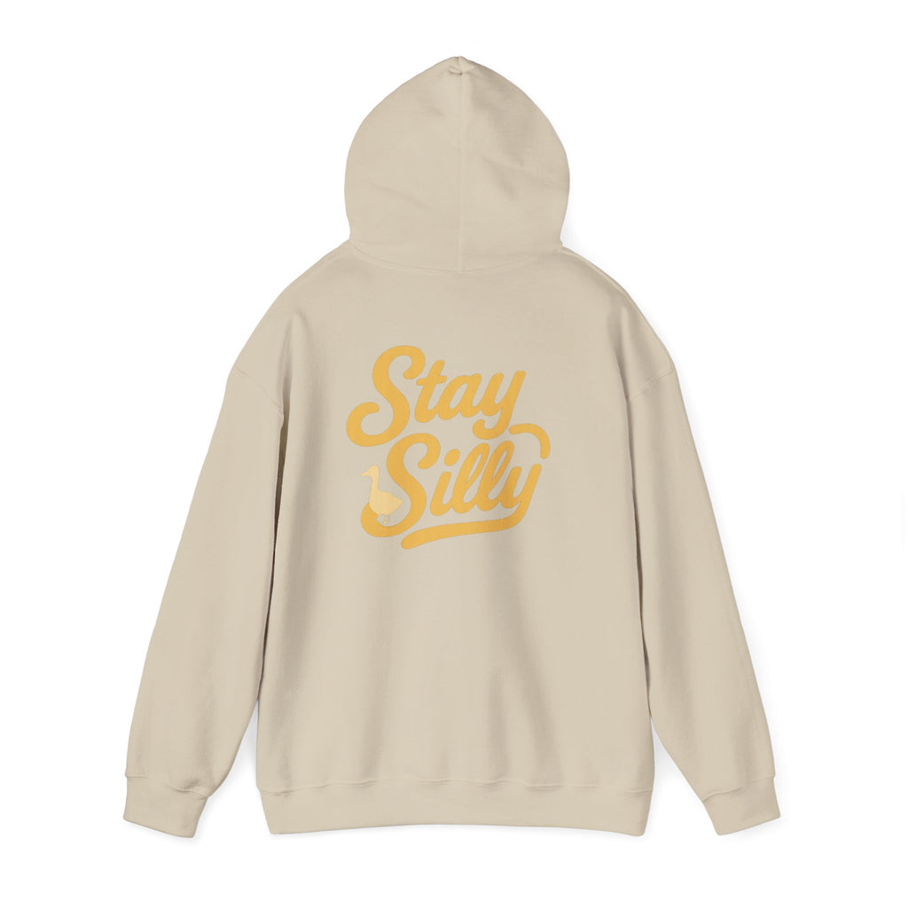 Stay Silly  Adult Unisex Hoodie — Retro Script Graphic Pullover for Playful Style