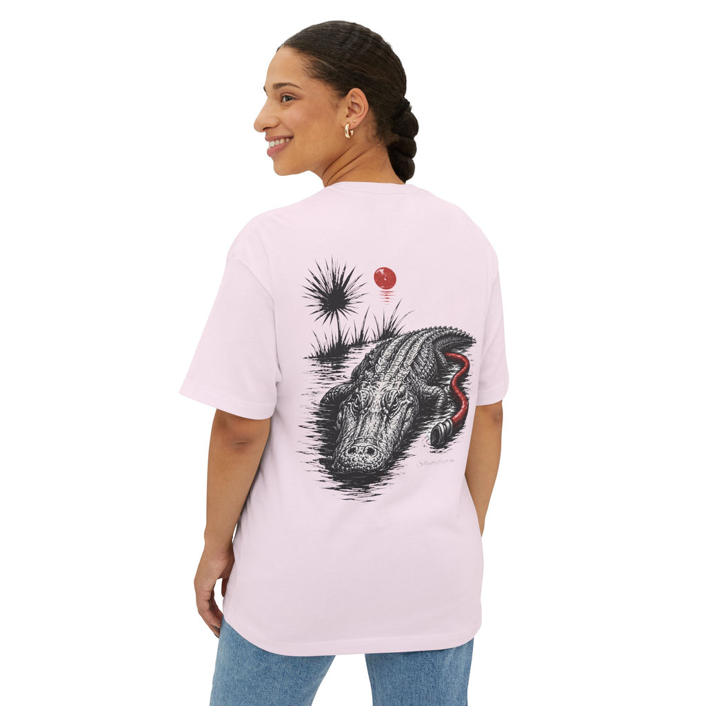 Alligator Graphic Tee — "Stay Cool" Oversized Boxy T‑Shirt