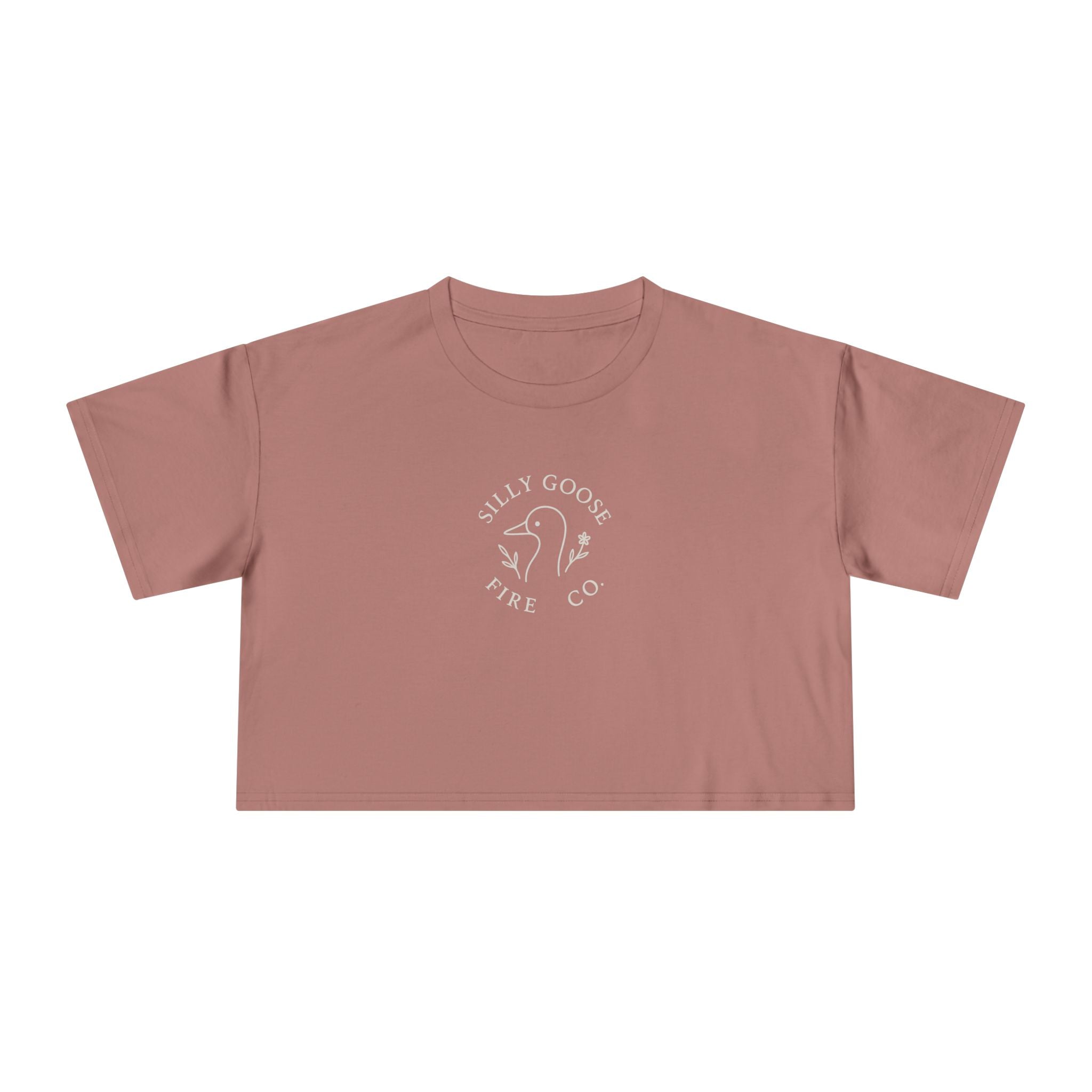 Silly Goose Crop Tee — Minimal Retro Goose Logo Women's Crop Top