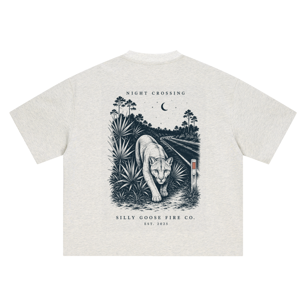 Night Crossing Florida Panther Oversized Tee
