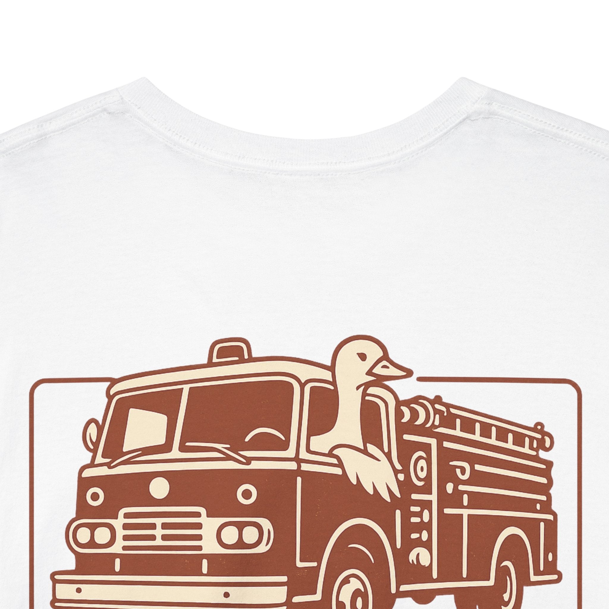 Stay Salty Engine Co. Silly Goose Tee — Vintage Fire Truck Graphic T-Shirt