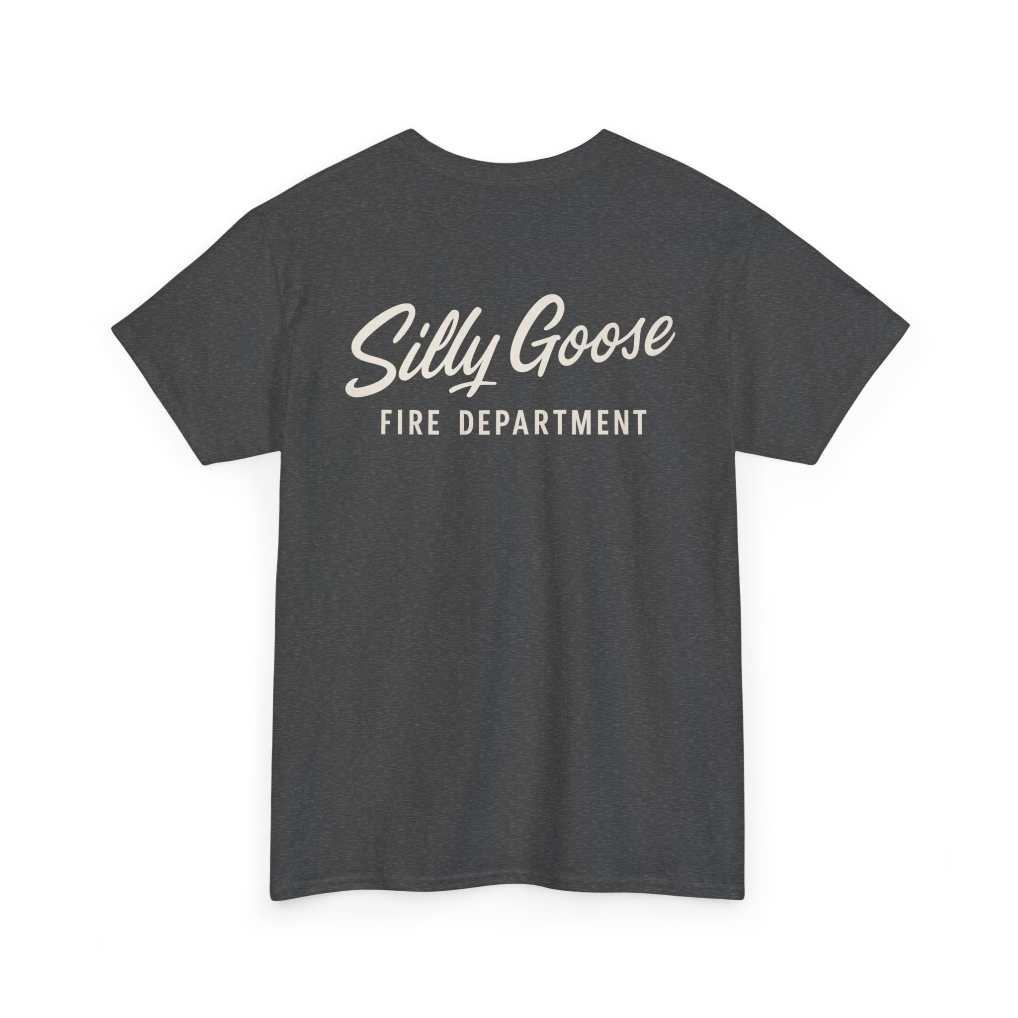 Silly Goose Fire Department T-Shirt — Vintage Script Firefighter Tee