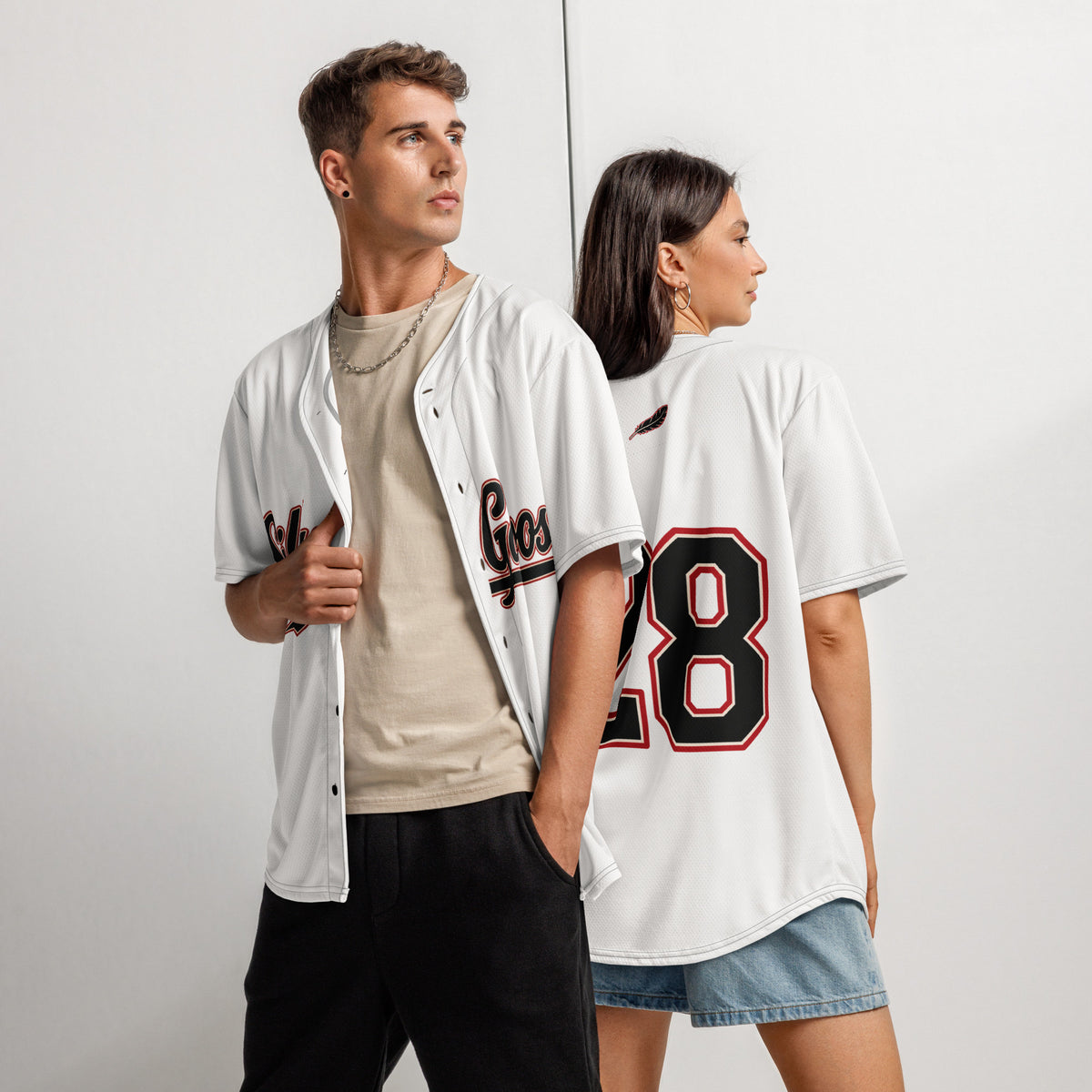 Silly Goose No. 28 Baseball Jersey front and back views