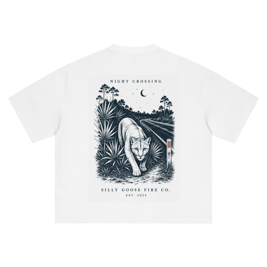 Night Crossing Florida Panther Oversized Tee