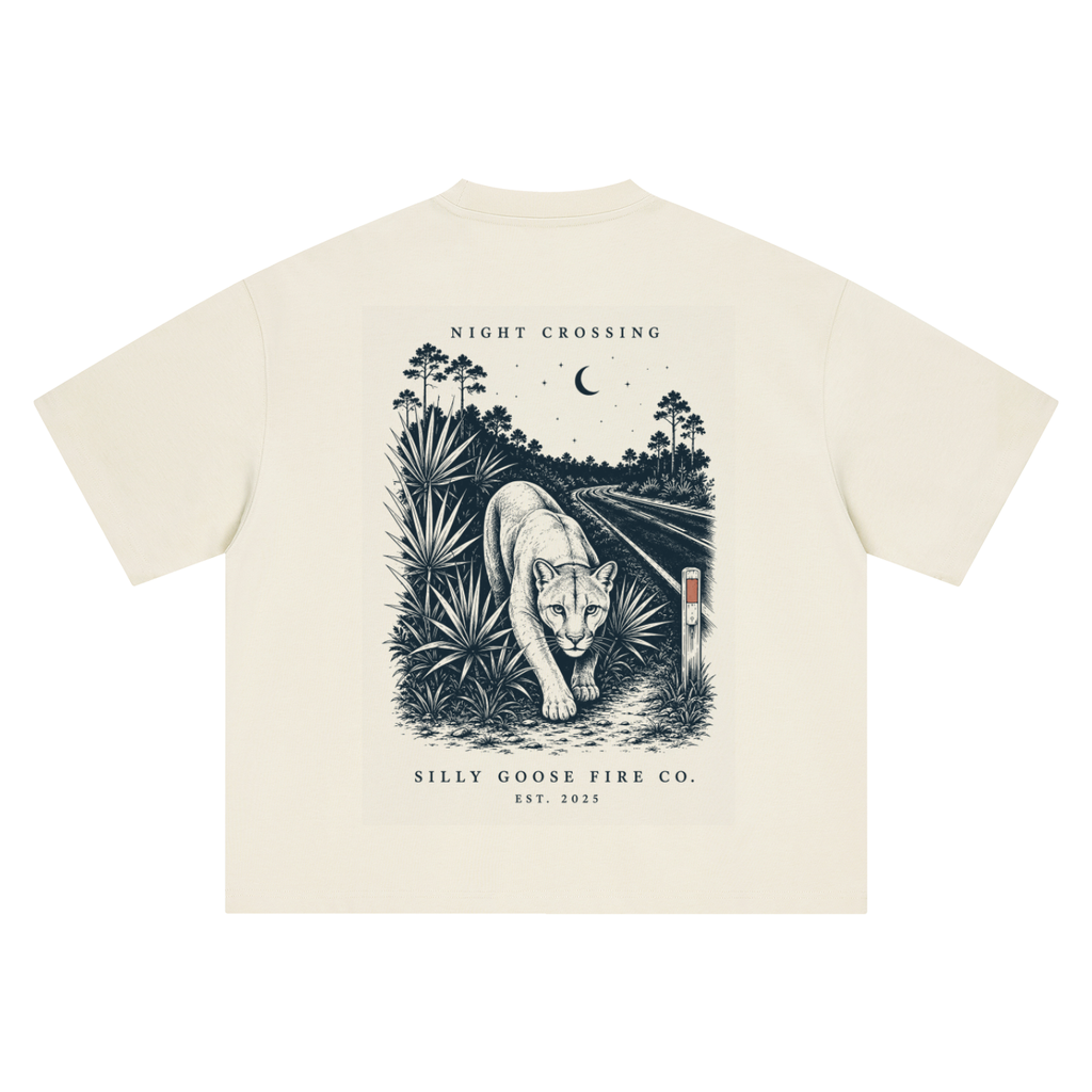 Night Crossing Florida Panther Oversized Tee