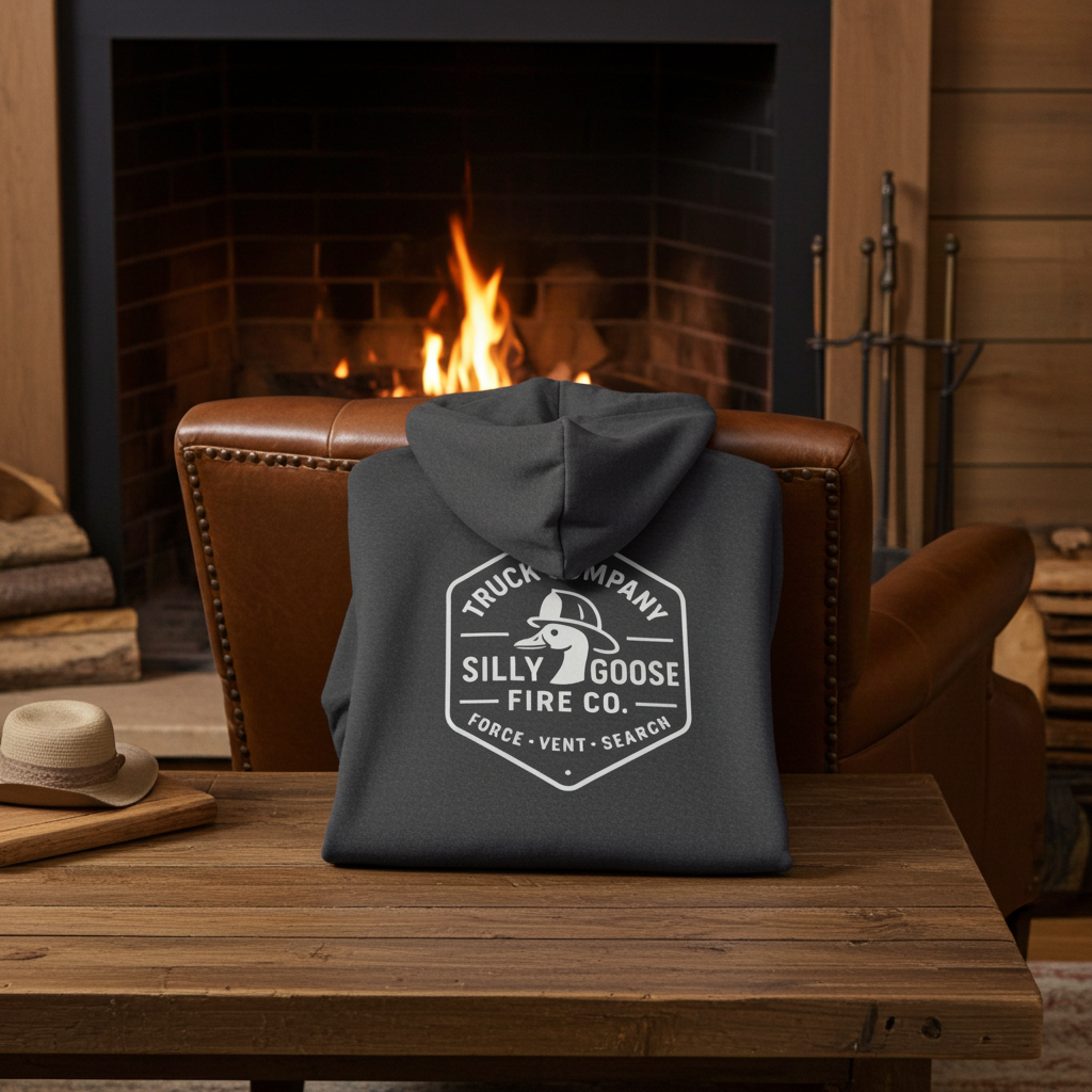 Silly Goose Fire Co. Hooded Sweatshirt - Truck Company Firefighter Pullover